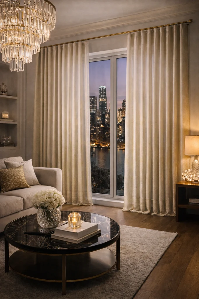 Metallic Thread Luxury Curtains Style