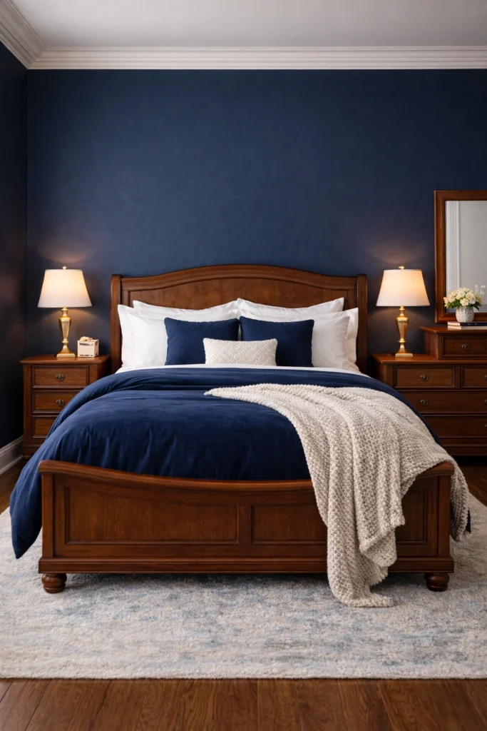 Midnight Blue Cozy Bedroom Style