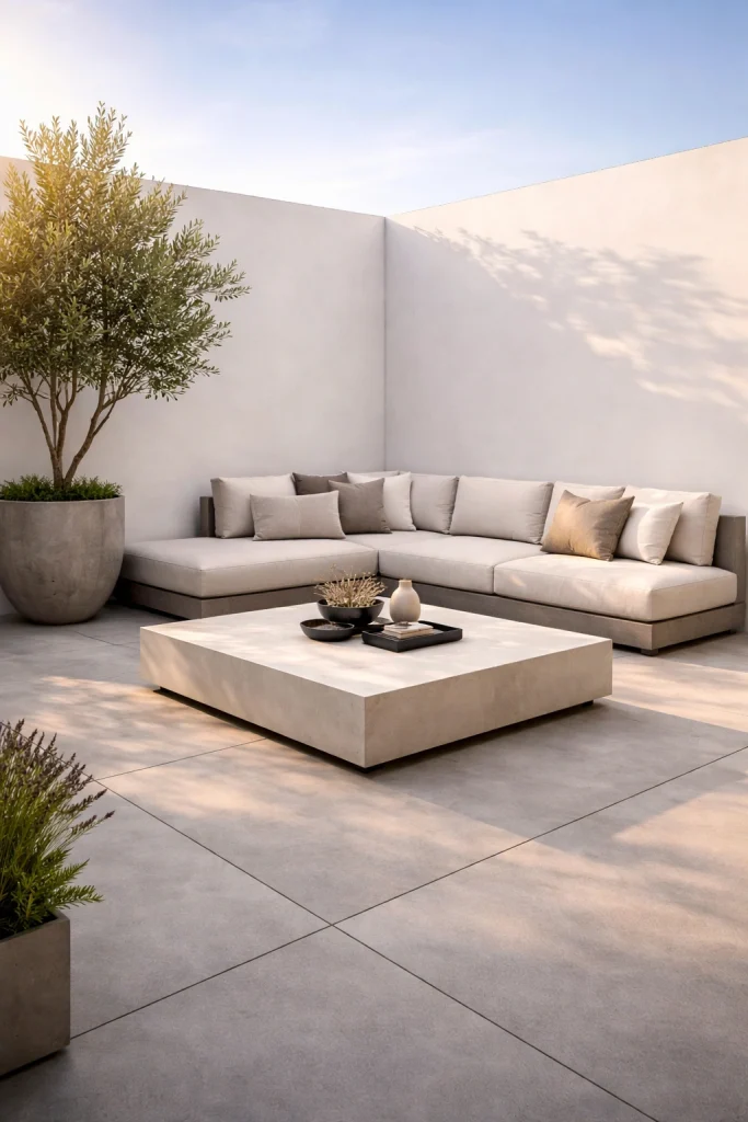 Minimal Concrete Slab Patio Style