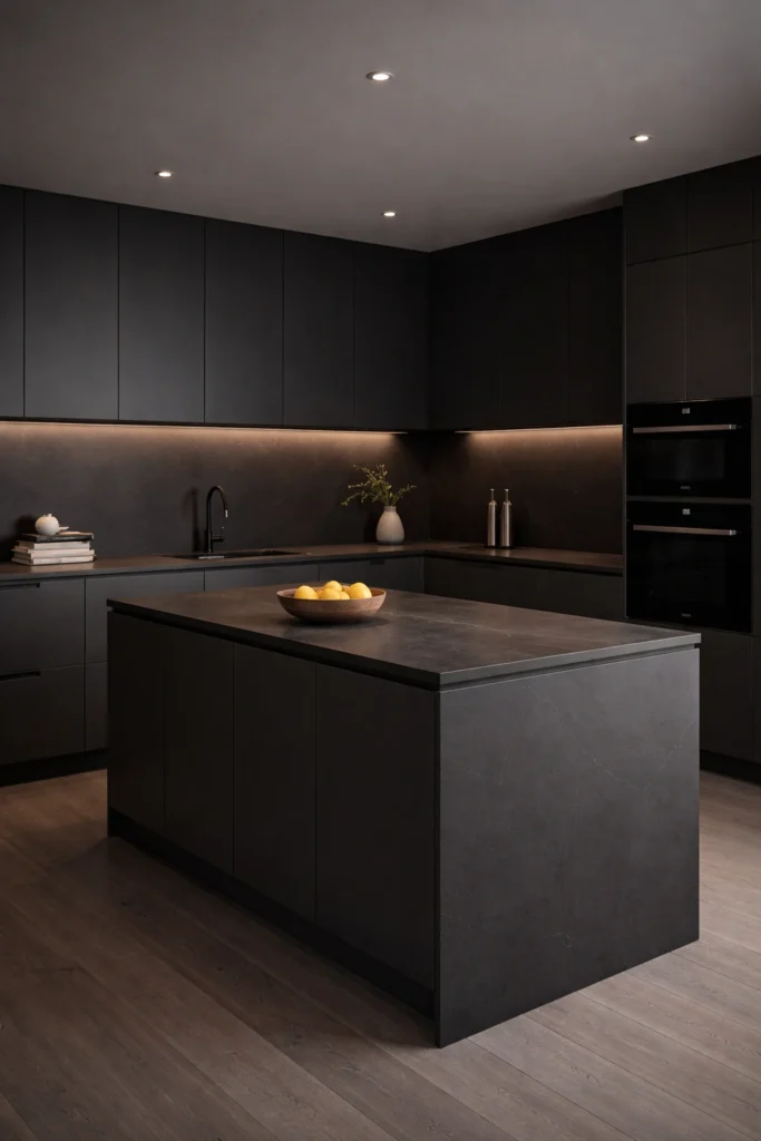 Minimal Dark Grey Kitchen Idea