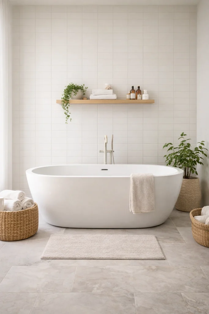 Minimal Scandinavian Spa Bathroom Style