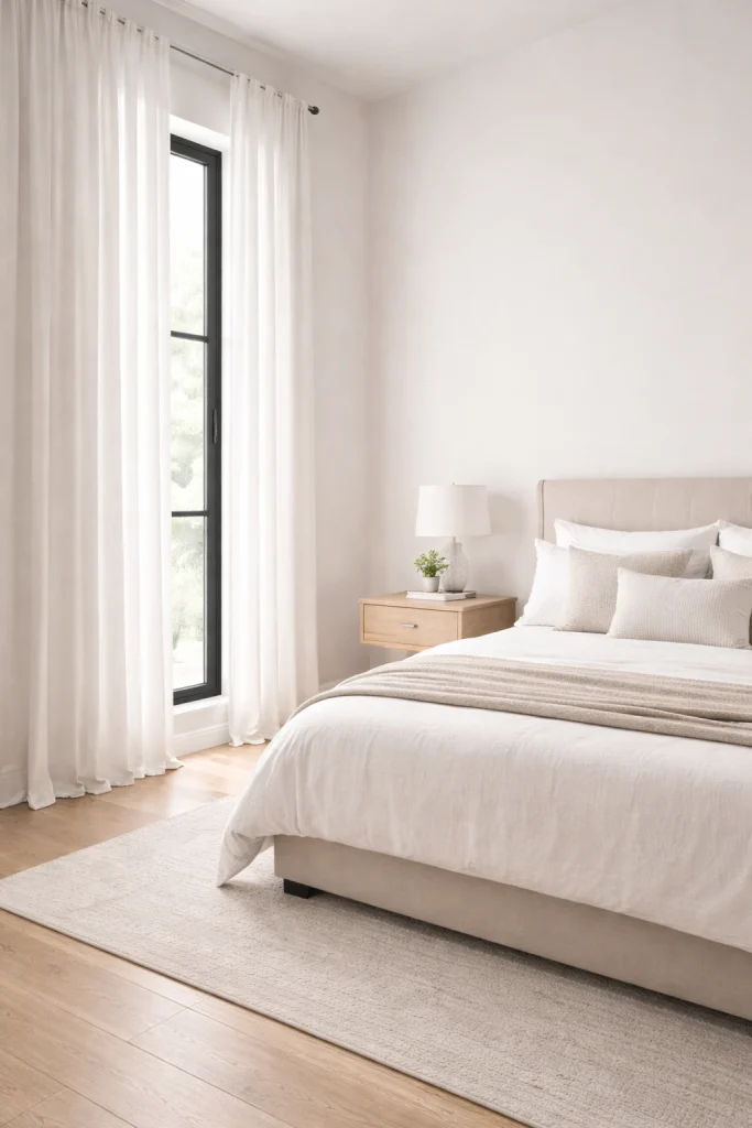 Minimal White Cotton Curtains Style