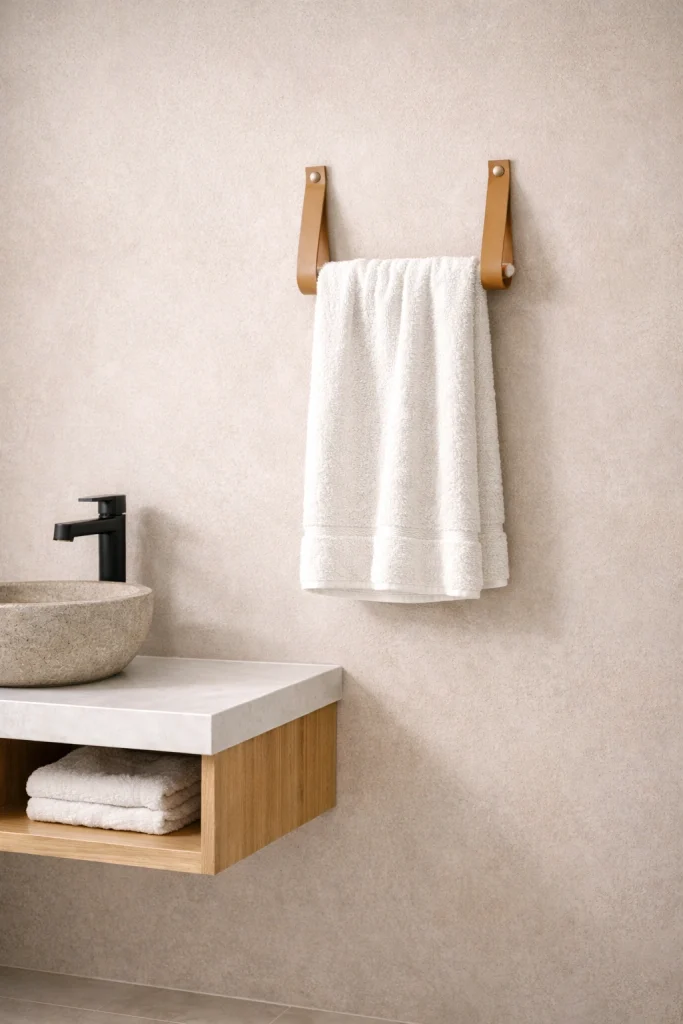 Minimalist Leather Strap Hanging System Style