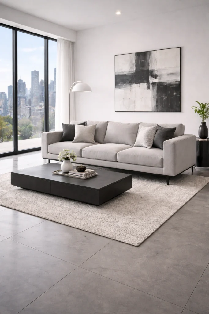 Minimalist Monochrome Sofa Style