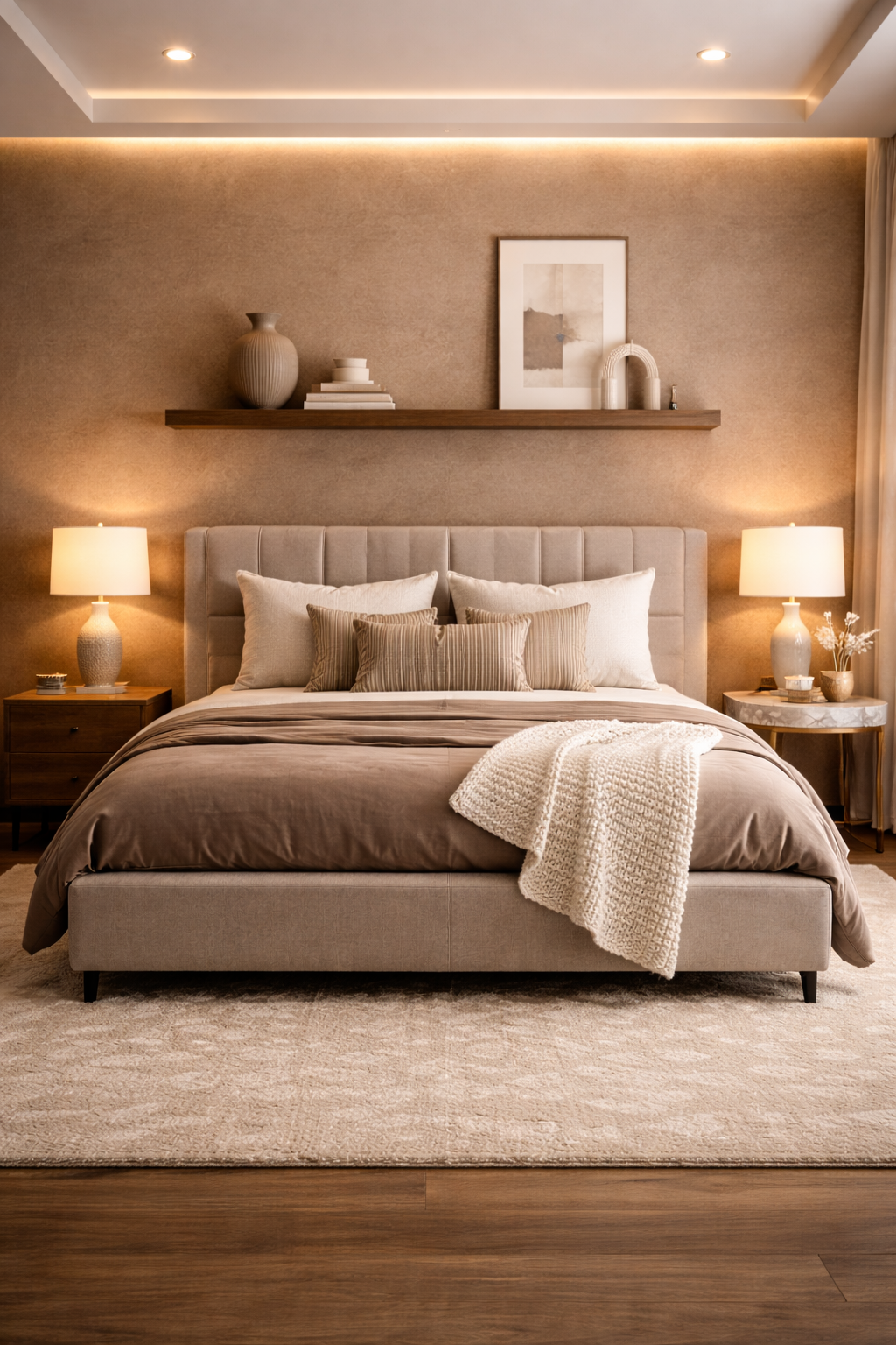 Mocha Textured Wall Bedroom Style