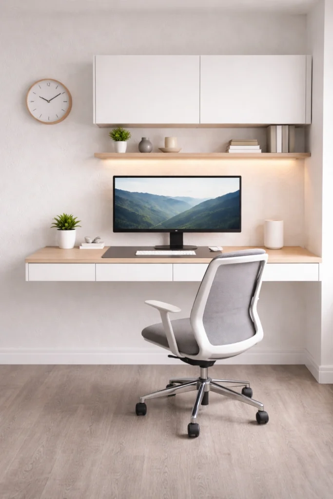 Modern Floating Desk Setup Idea