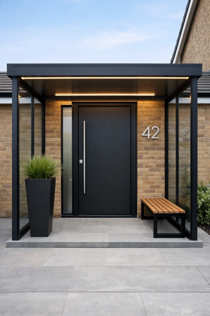 Modern Glass Porch Entrance Idea