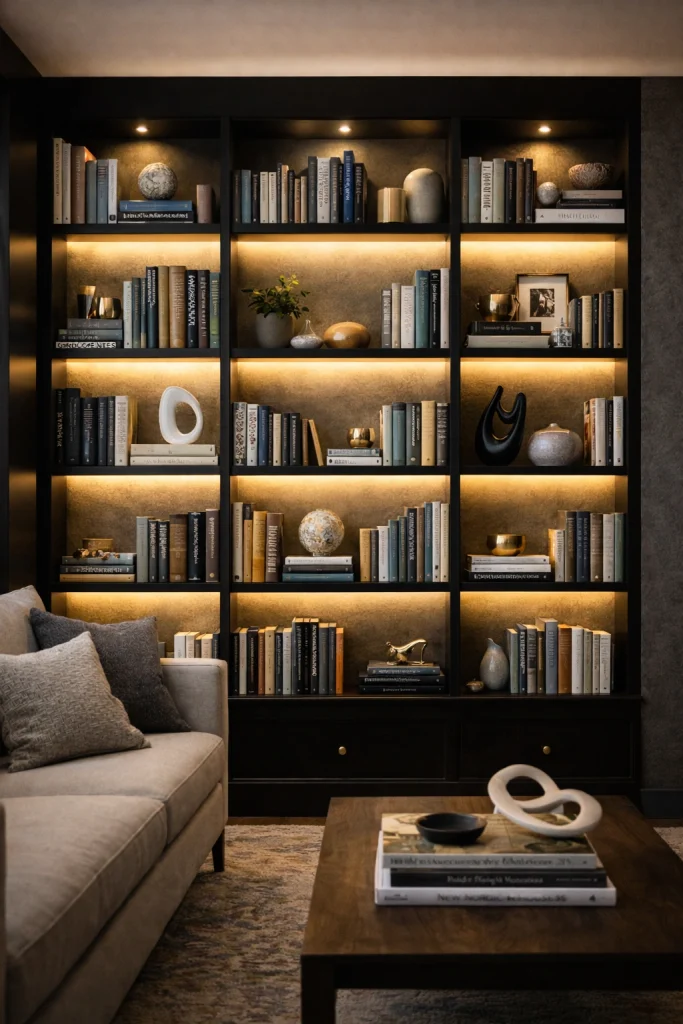 Modern LED Backlit Bookshelf Style