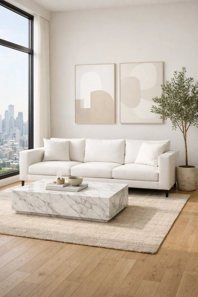Modern Minimalist White Sofa Style