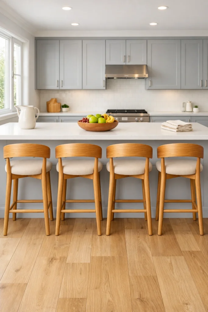 Modern Wooden Curved Back Stool Idea