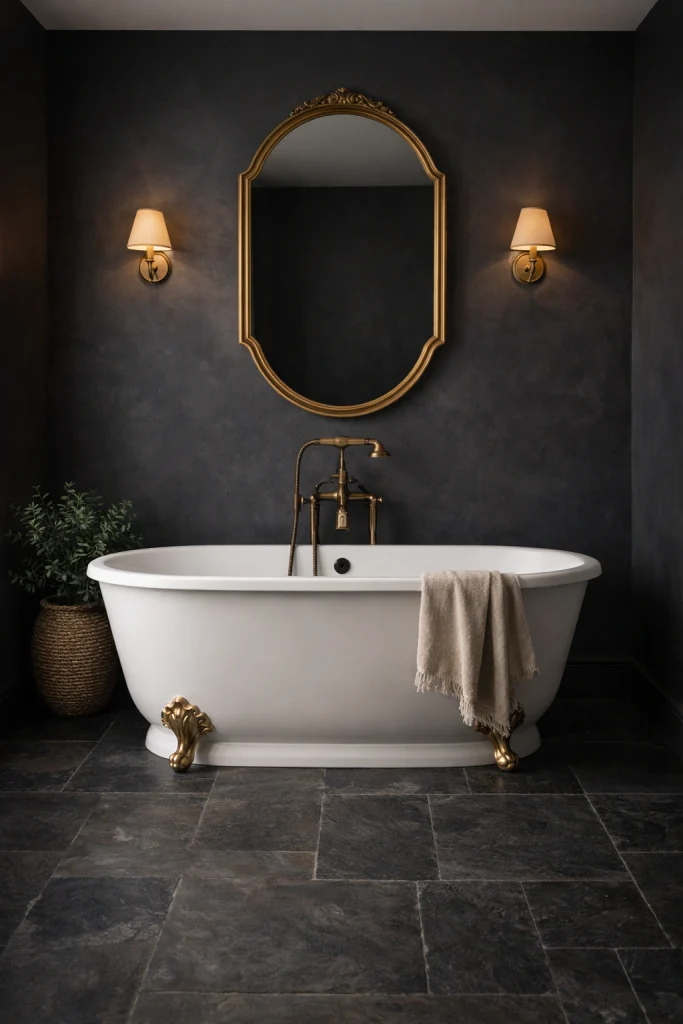 Moody Dark Farmhouse Bathroom Style