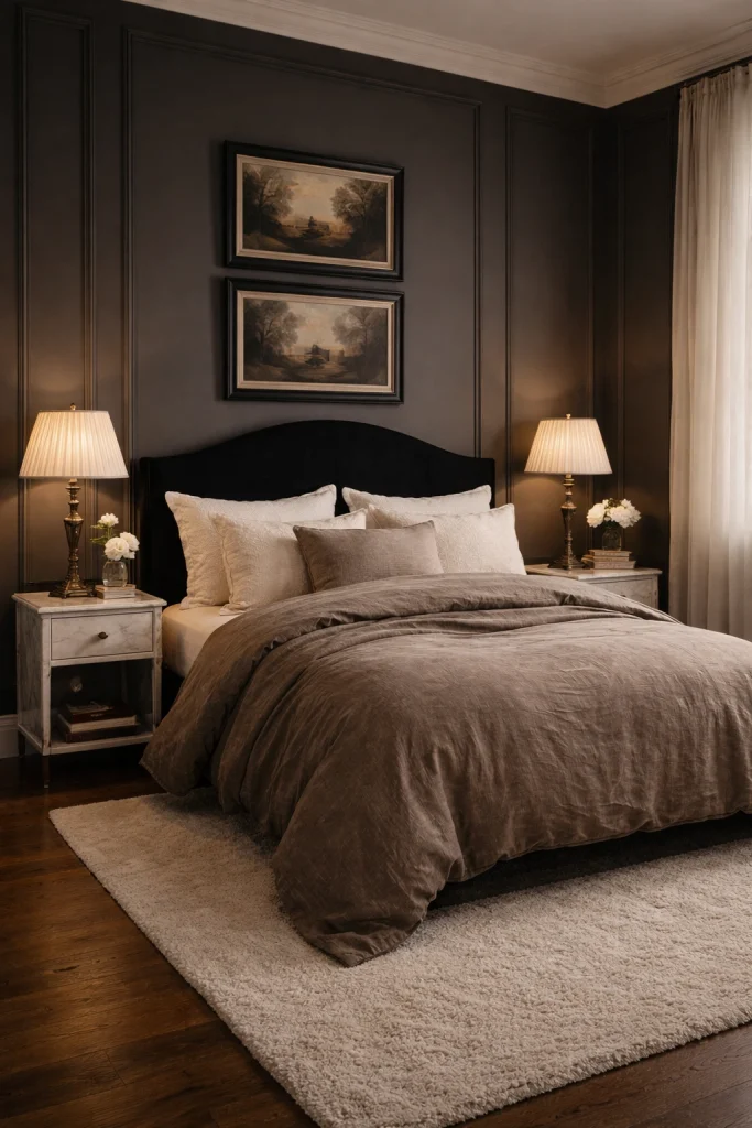 Moody Vintage Chic Bedroom Style