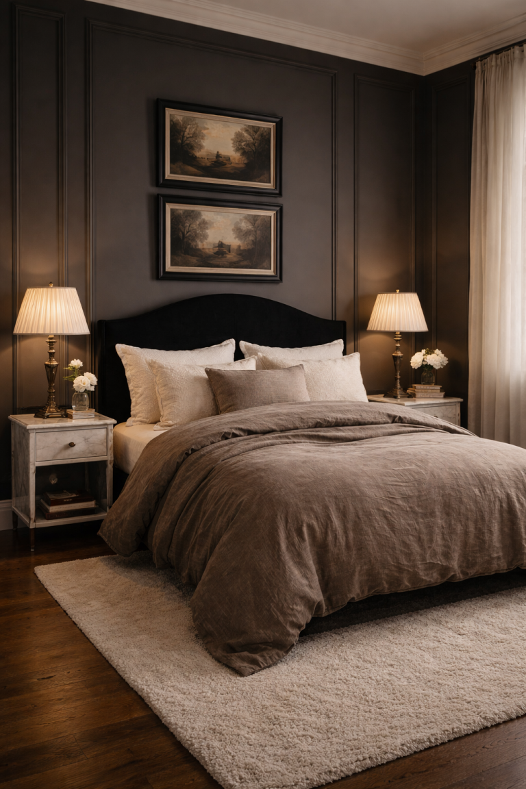Moody Vintage Chic Bedroom Style