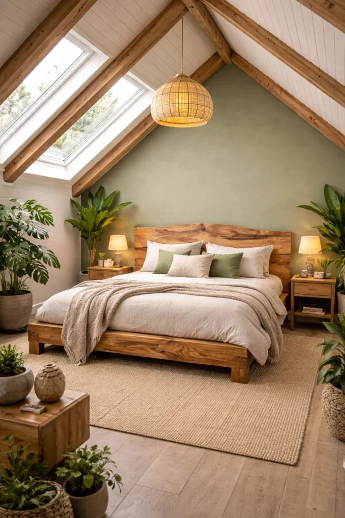 Nature Inspired Attic Bedroom Style