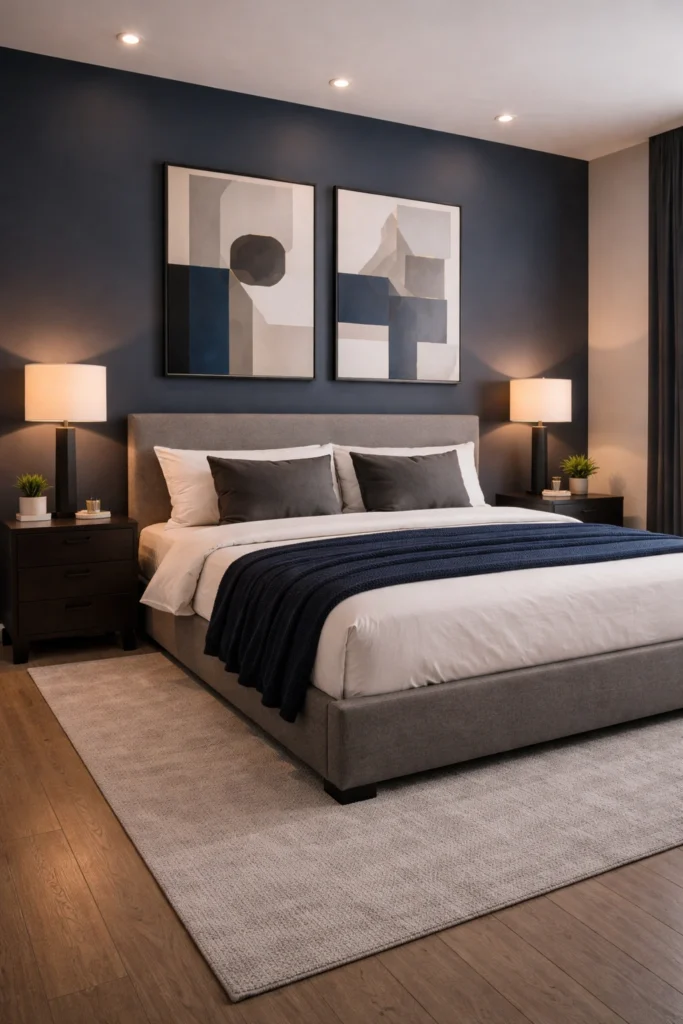 Navy Blue Accent Room Idea