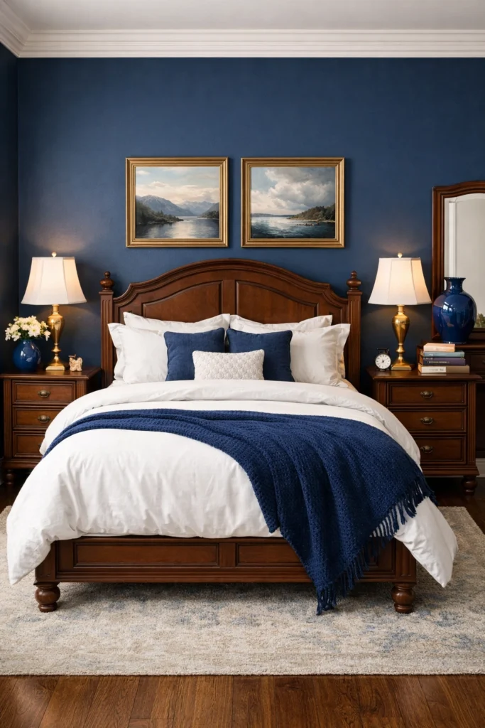 Navy Blue Classic Bedroom Style