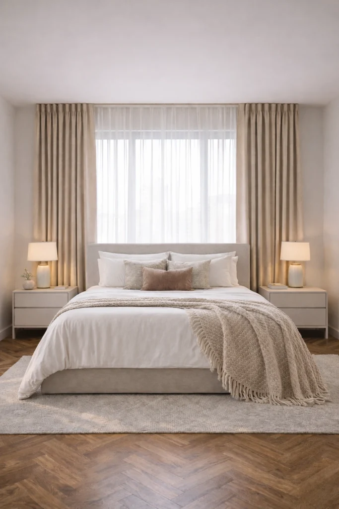 Neutral Layered Curtains Style