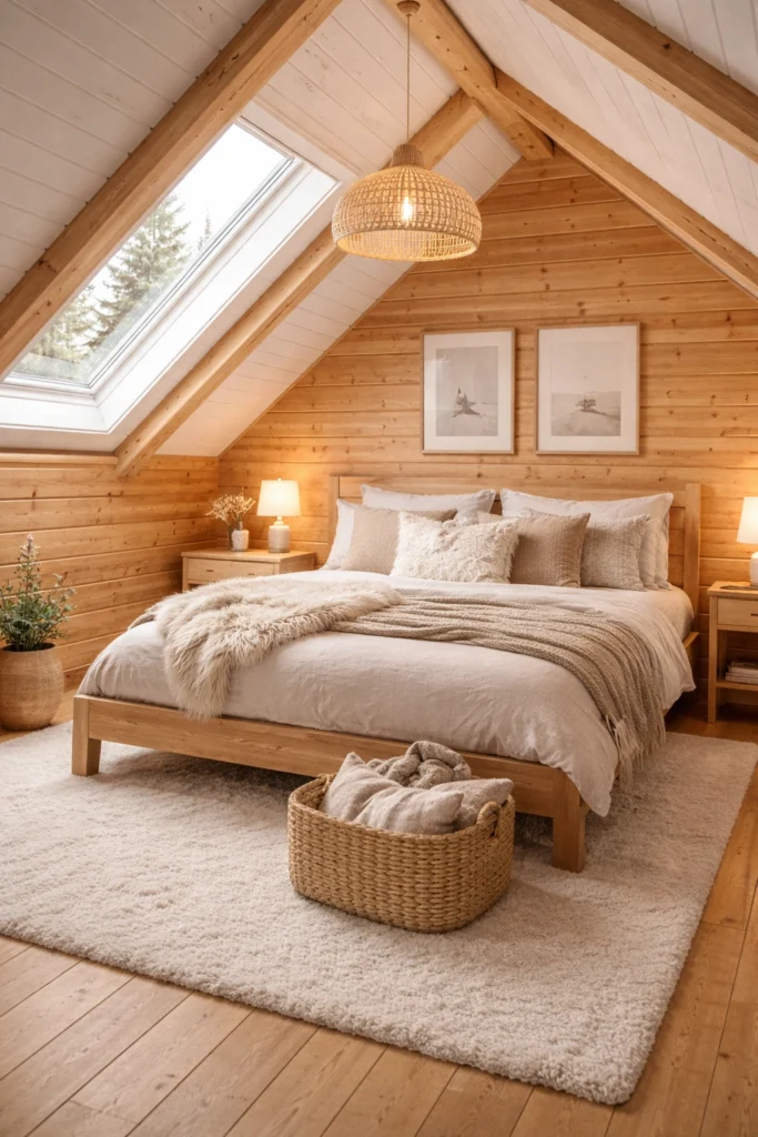 Nordic Cabin Attic Bedroom Style