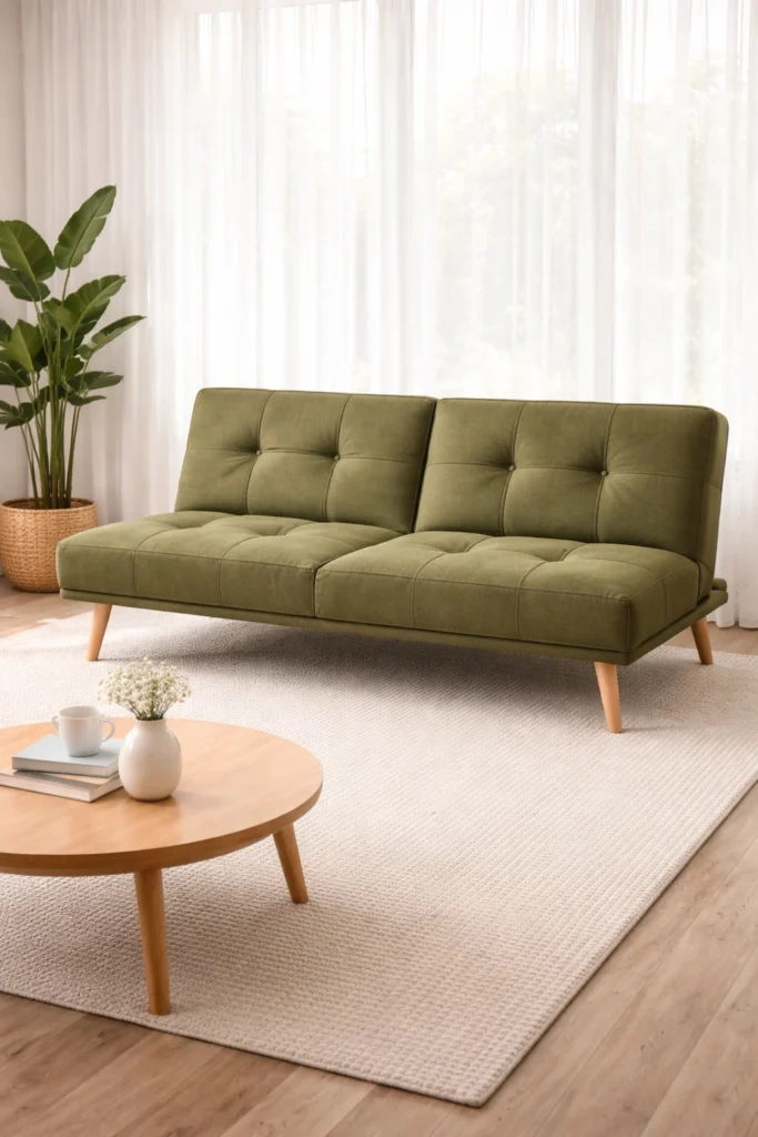 Olive Green Futon Sofa Idea