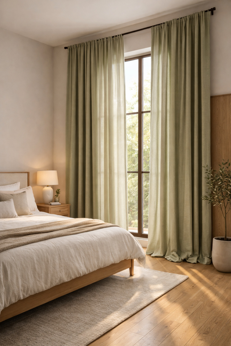 Olive Green Nature Curtains Style