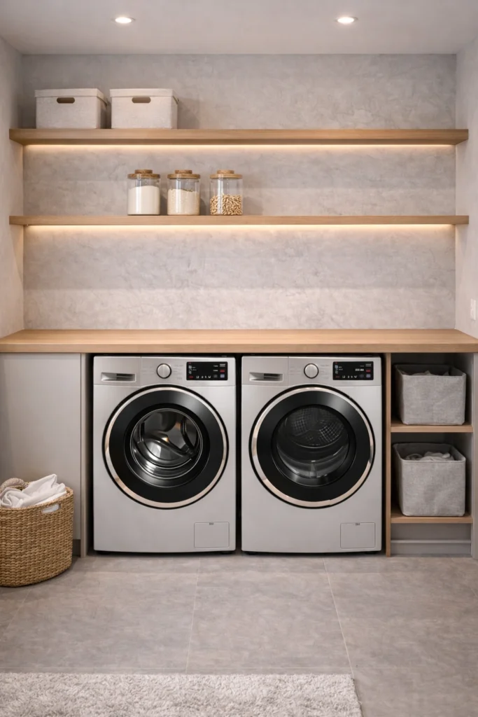 Open Shelf Utility Room Style