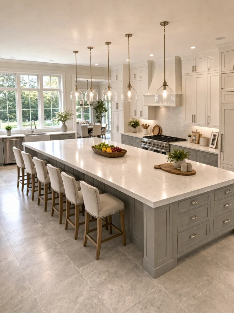 Oversized Family Kitchen Island Idea