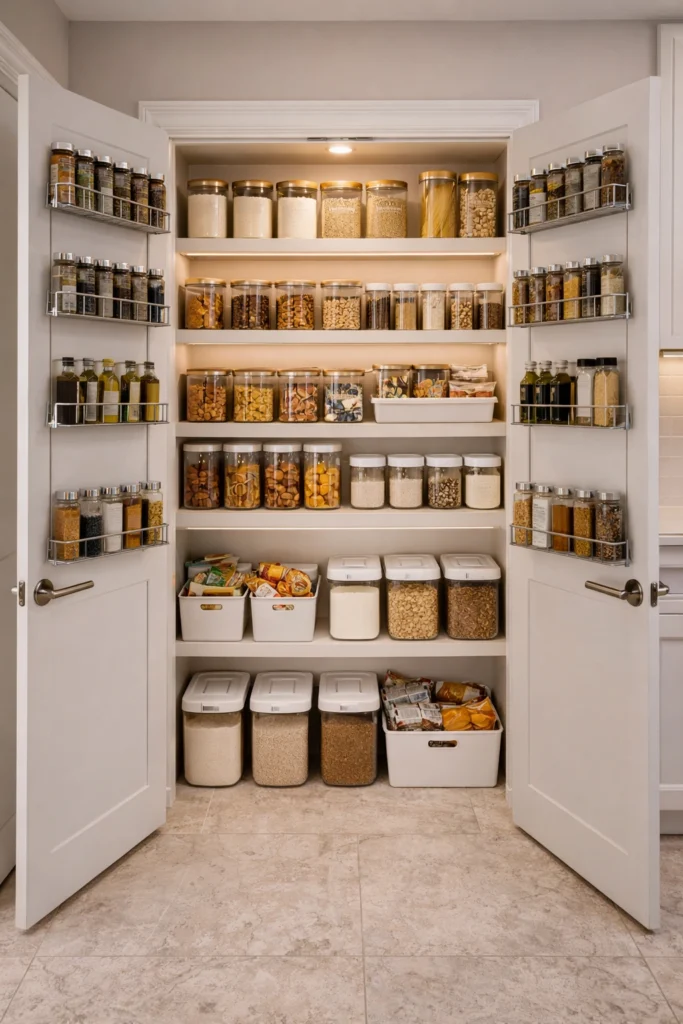 Pantry Closet With Door Storage Idea