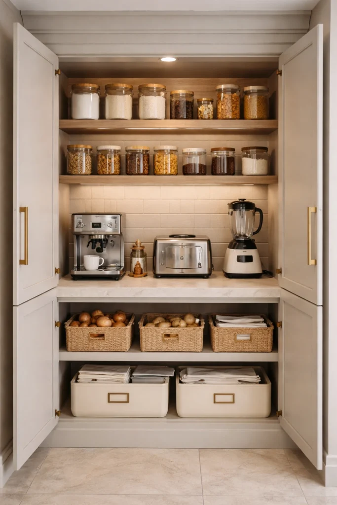 Pantry With Appliance Storage Idea