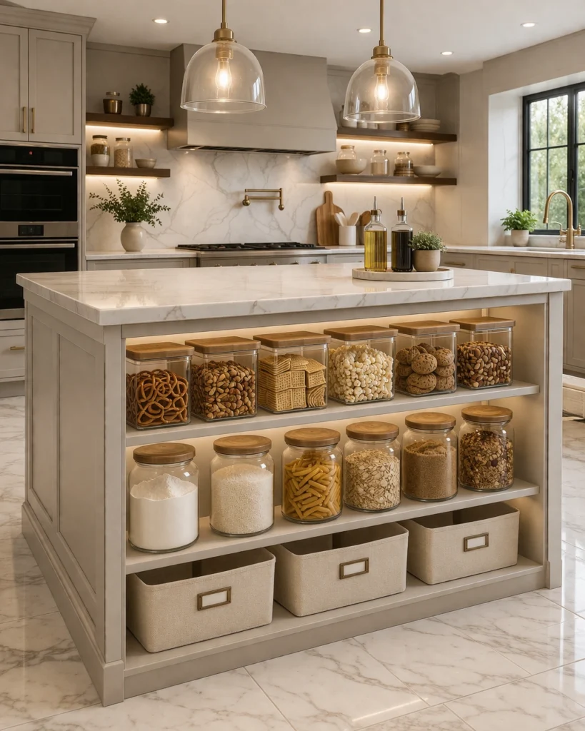 Pantry With Island Storage Idea