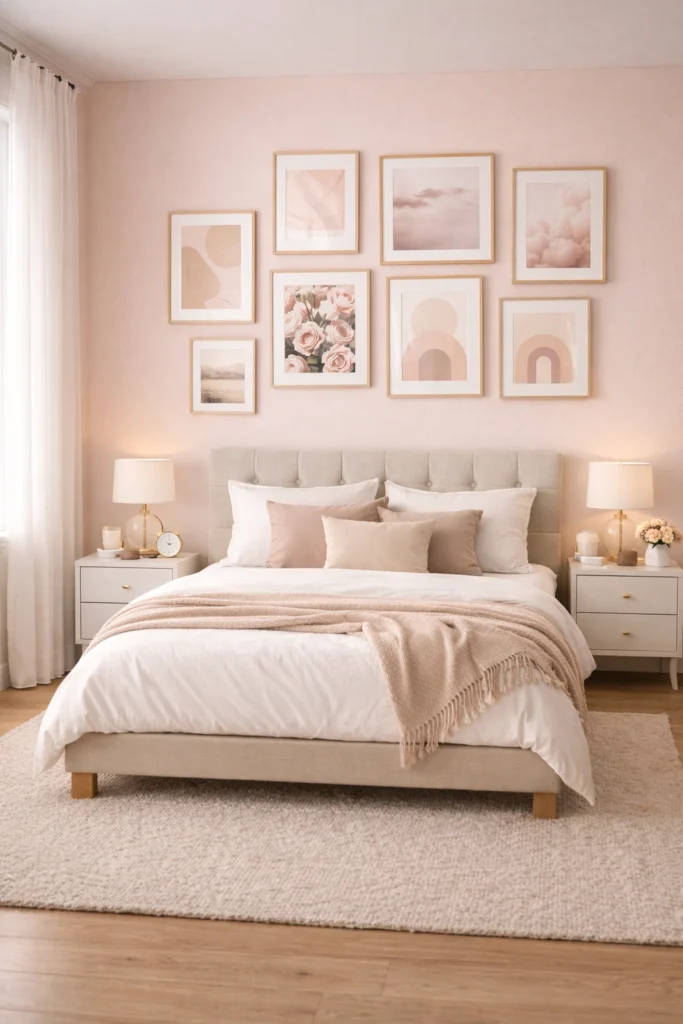 Pink Gallery Wall Bedroom Style