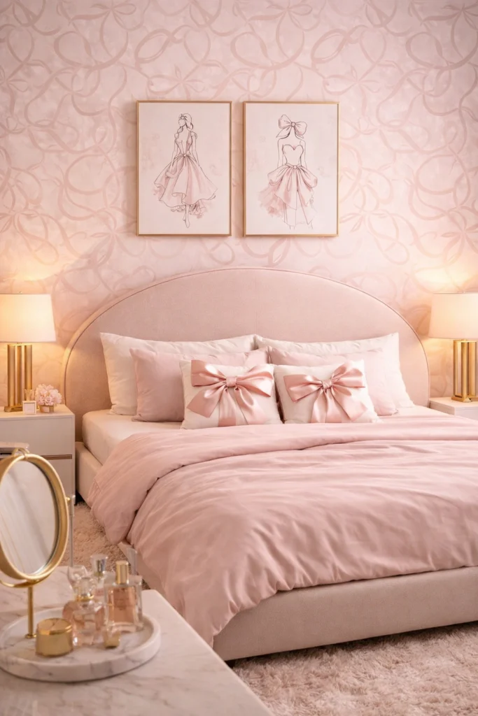 Pink Ribbon Chic Bedroom Style