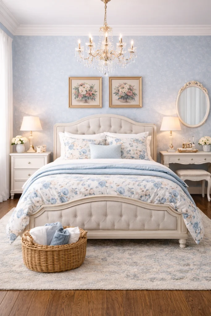 Powder Blue Romantic Bedroom Style
