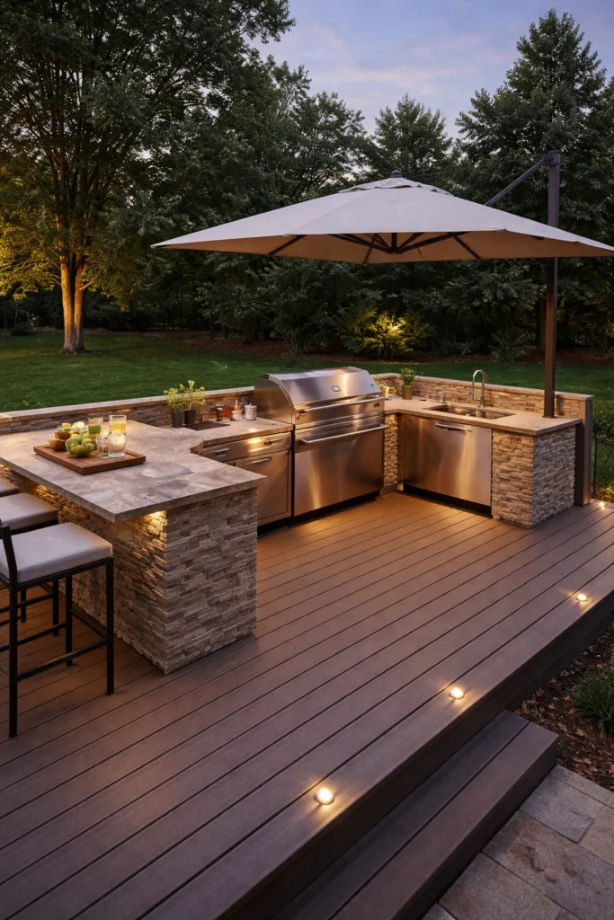 Raised Deck Outdoor Kitchen Idea