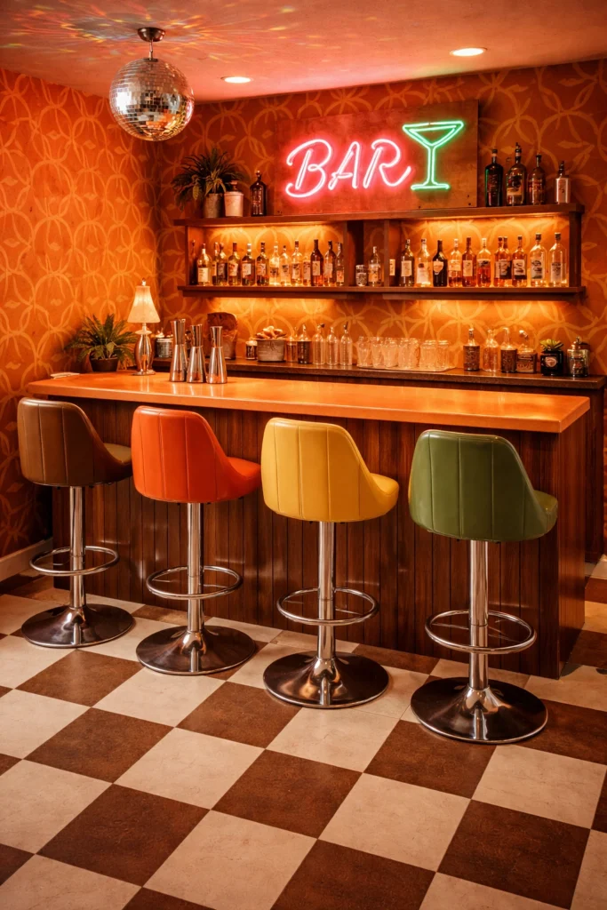 Retro 70s Basement Bar Style