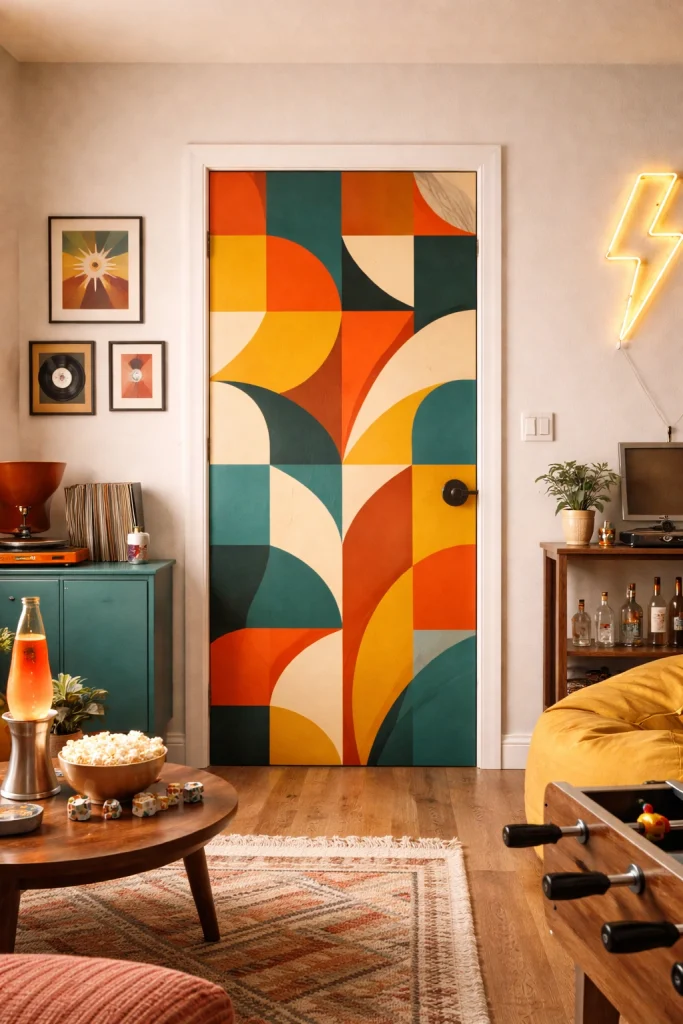 Retro Geometric Pattern Door Style