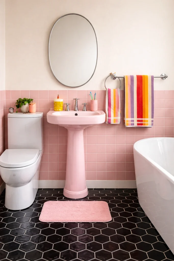 Retro Pink Funk Bathroom Style