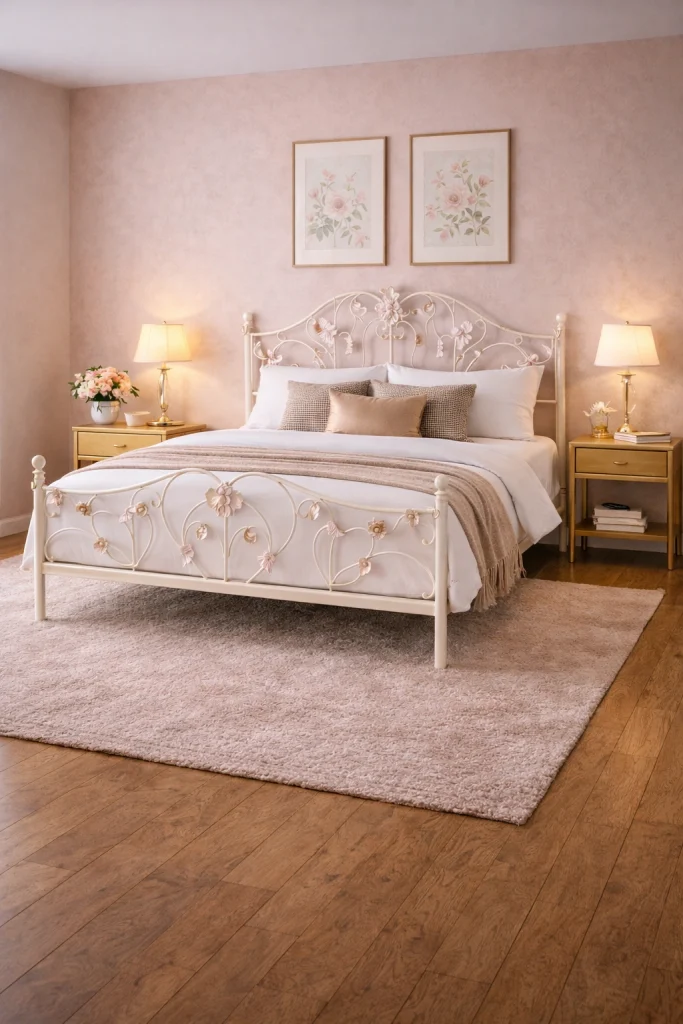 Romantic Floral Metal Bed Style