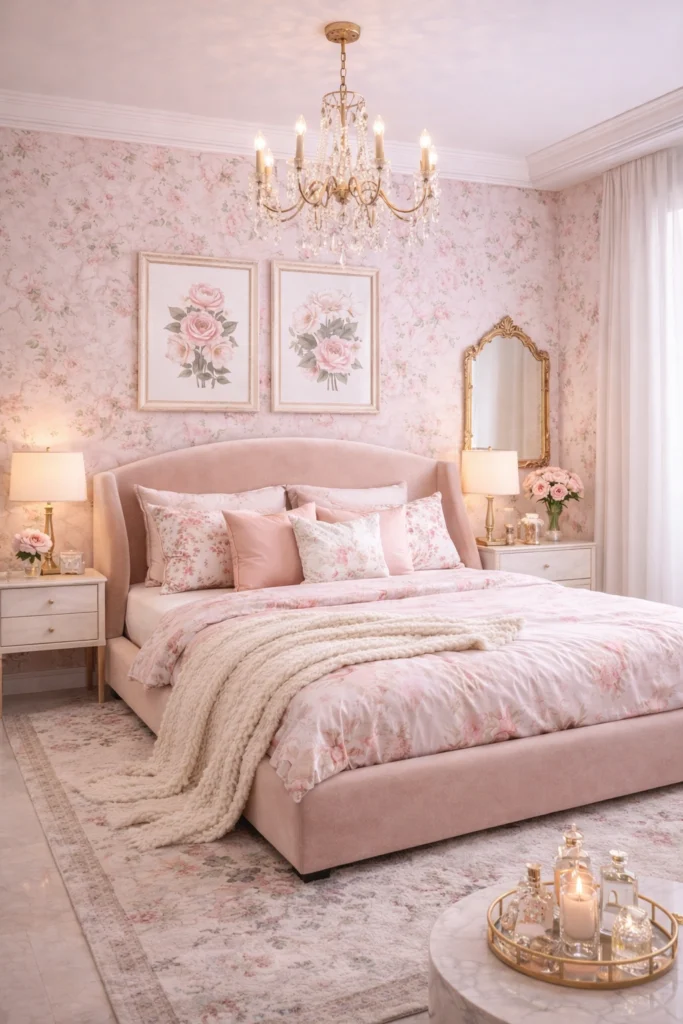 Romantic Pink Floral Bedroom Style