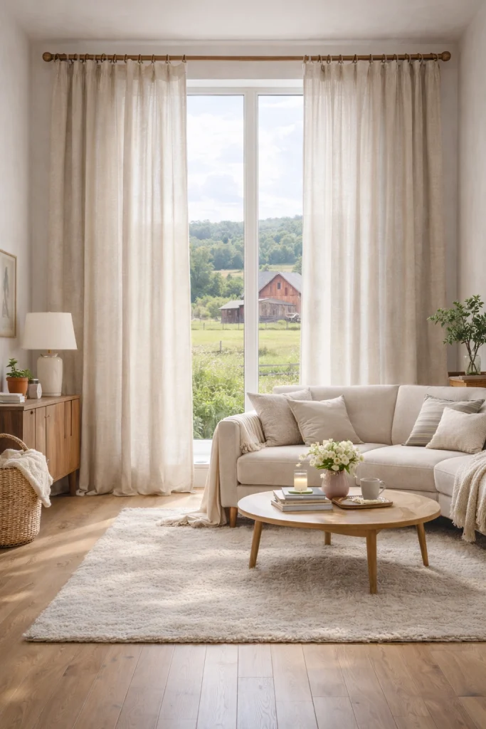 Rustic Farmhouse Linen Curtains Style
