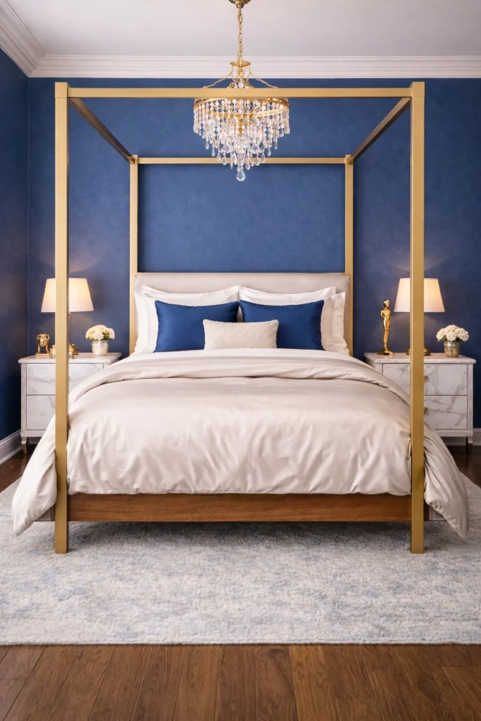 Sapphire Blue Elegant Bedroom Style