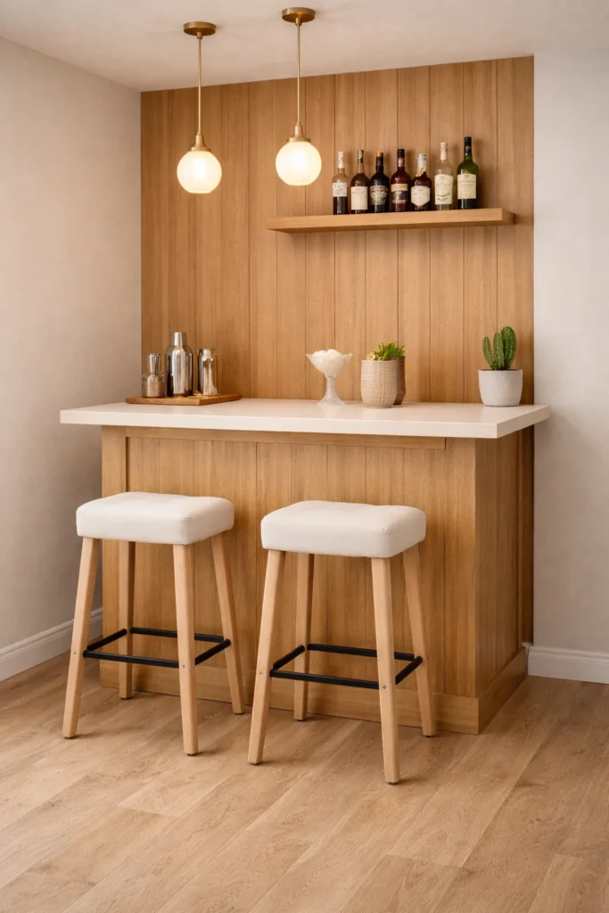 Scandinavian Light Wood Bar Style