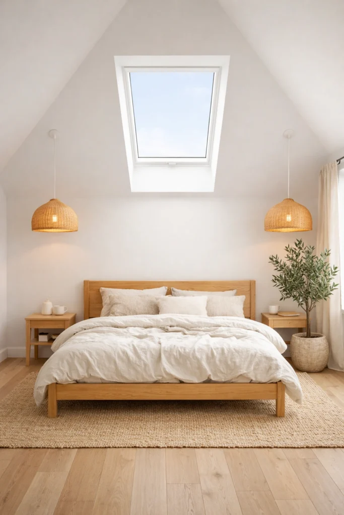 Scandinavian Minimalist Attic Bedroom Style
