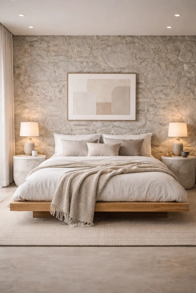 Scandinavian Stone Bedroom Style