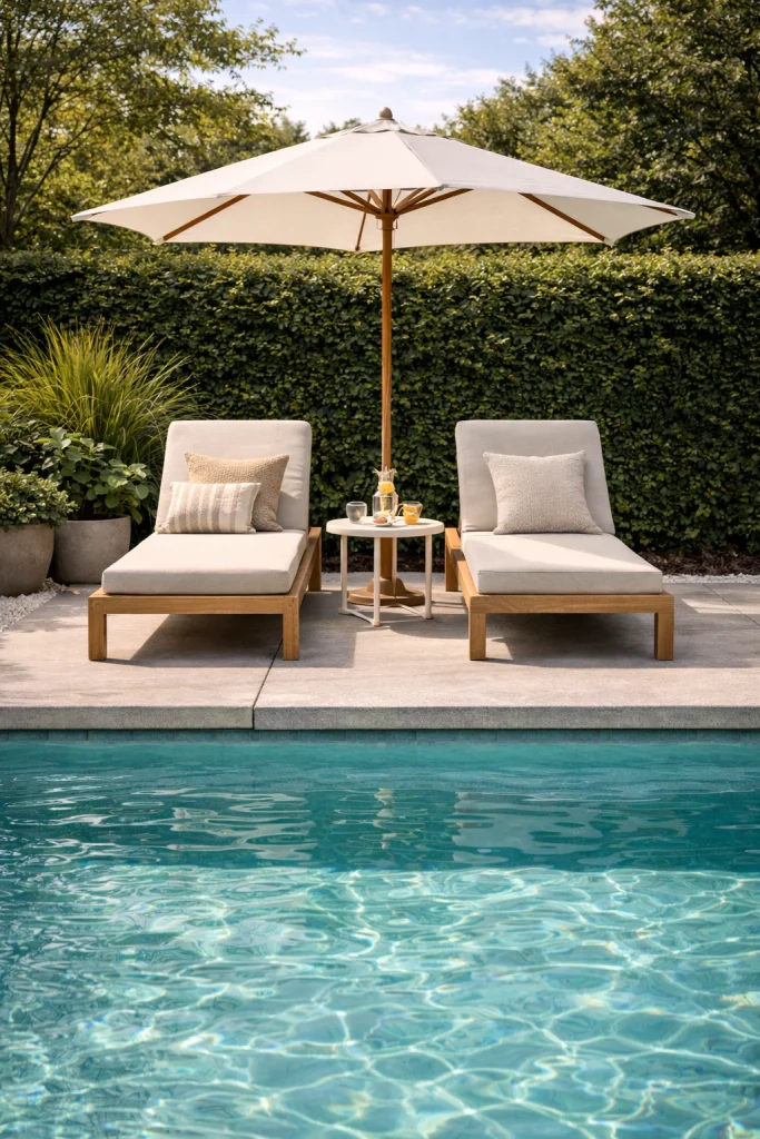 Simple Poolside Mini Patio Style