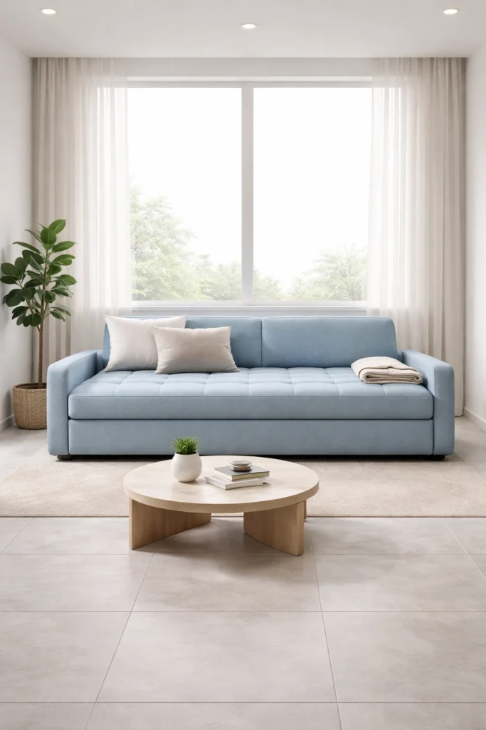 Sky Blue Daybed Sleeper Sofa Idea