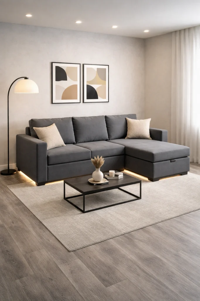 Slate Grey Corner Sleeper Sofa Idea