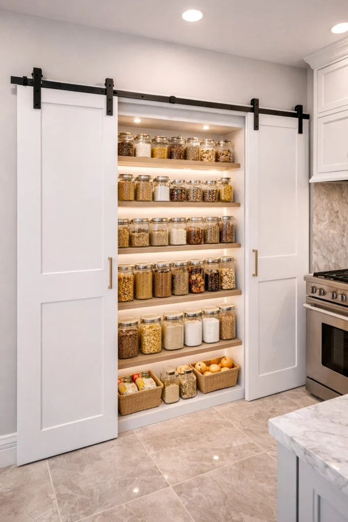 Sliding Door Pantry Idea