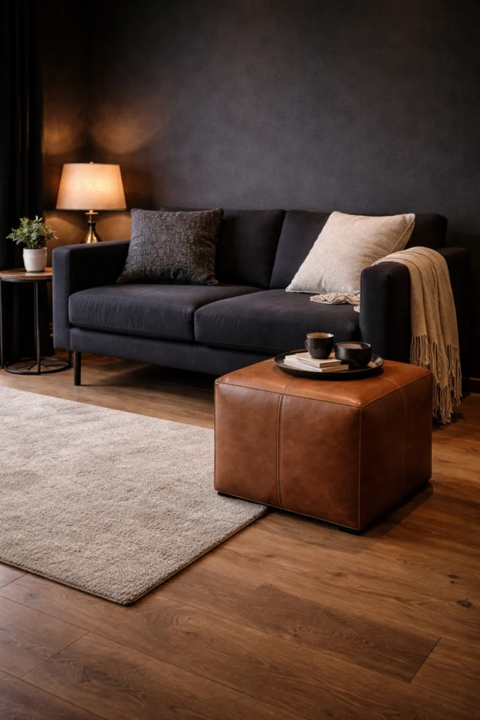 Small Black Living Room Idea