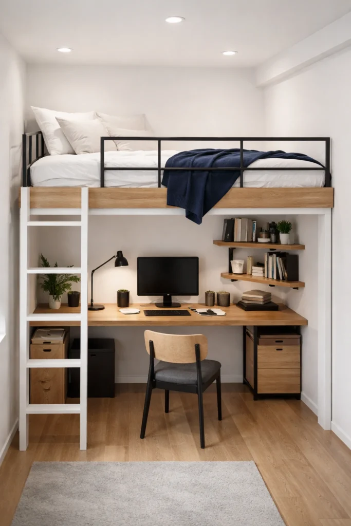 Small Loft Bed Setup Idea