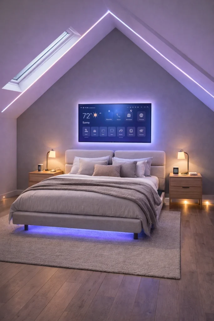 Smart Tech Attic Bedroom Style